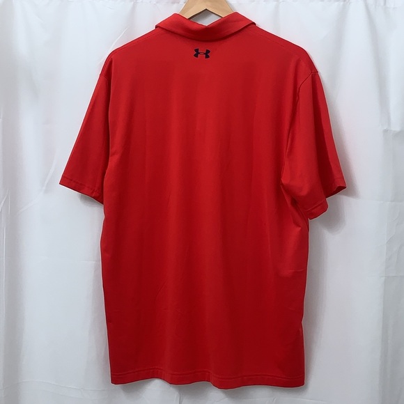 Men’s Under Armour Red The Playoff HeatGear Polo Size Large EUC - Picture 3 of 9